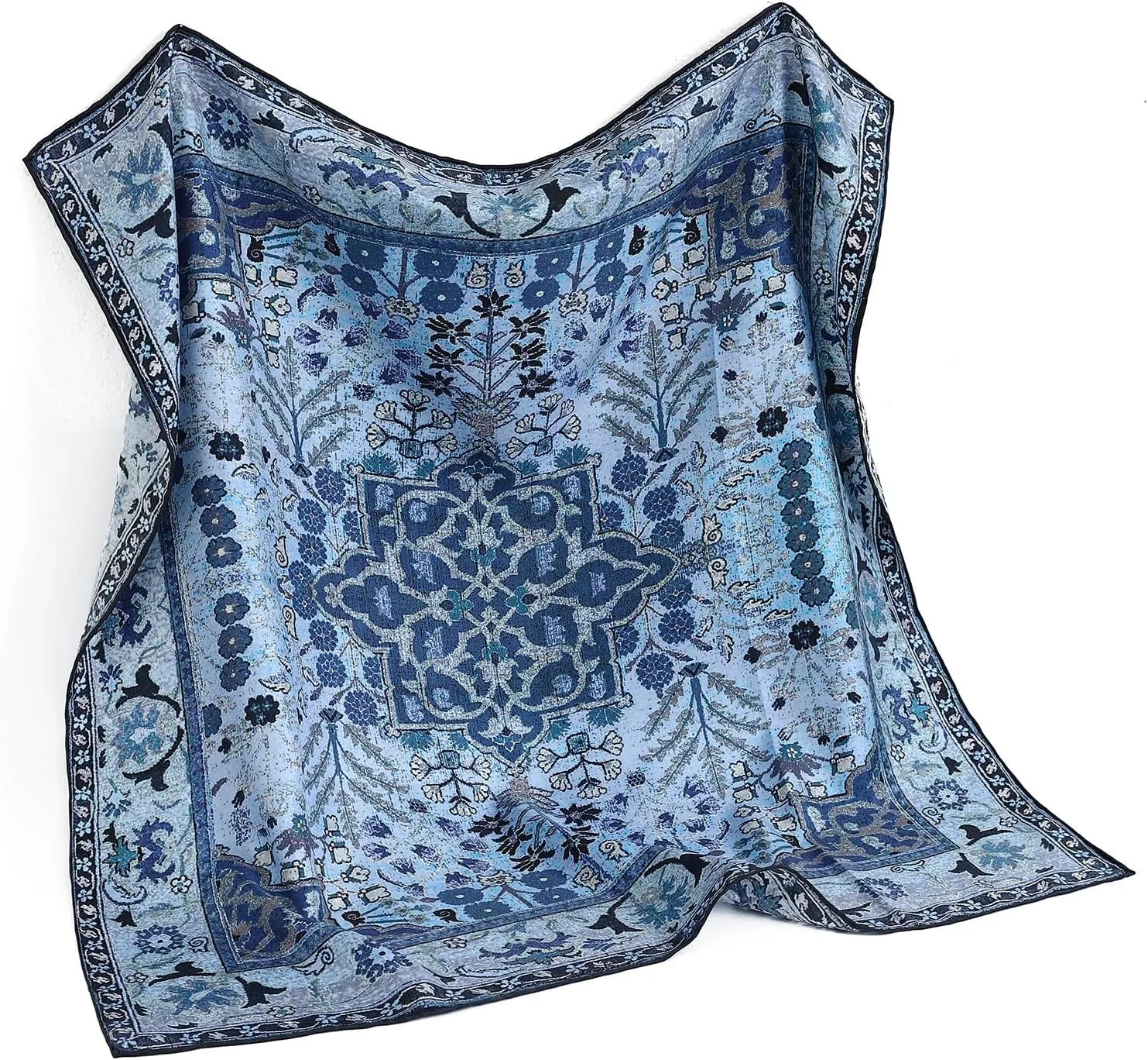 STARWHISPER 100% Pure Mulberry Silk Scarf-27''x27'' 14MM Pure Silk Twill Scarf for Women Square Scarf with Gift Packaging