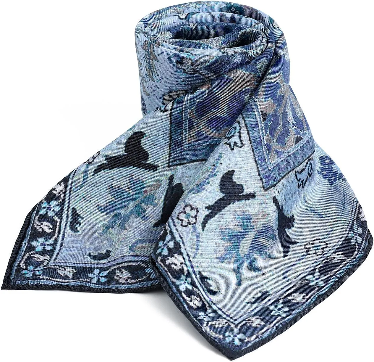 STARWHISPER 100% Pure Mulberry Silk Scarf-27''x27'' 14MM Pure Silk Twill Scarf for Women Square Scarf with Gift Packaging