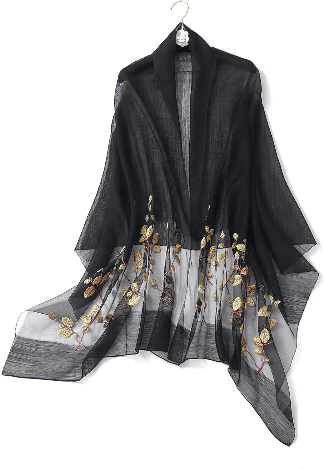 STARWHISPER Women Silk & Wool Long and Large Scarf Shawl Wrap For Evening Dress