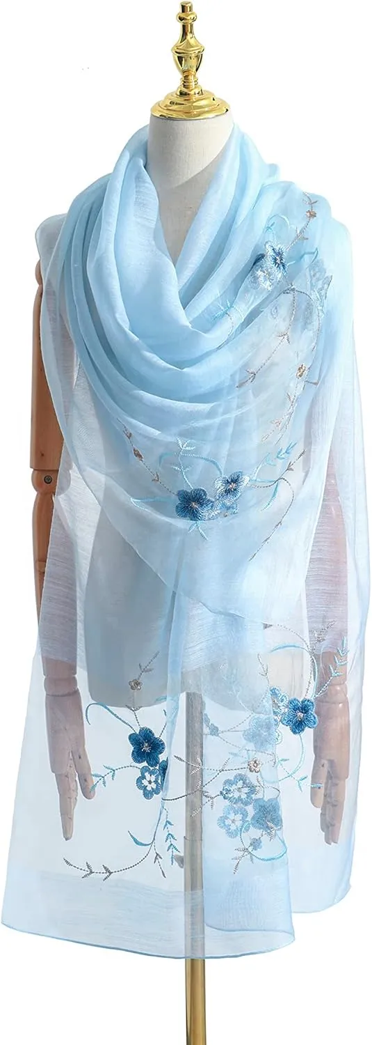 STARWHISPER Women Silk & Wool Long and Large Scarf Shawl Wrap For Evening Dress