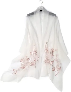 STARWHISPER Women Silk & Wool Long and Large Scarf Shawl Wrap For Evening Dress
