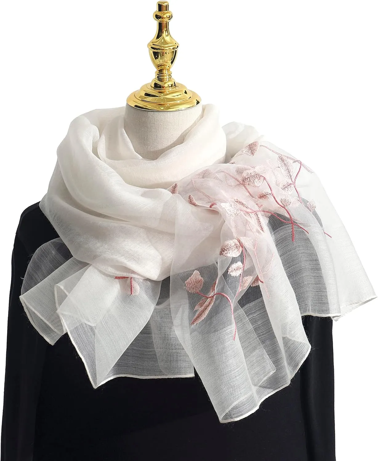 STARWHISPER Women Silk & Wool Long and Large Scarf Shawl Wrap For Evening Dress
