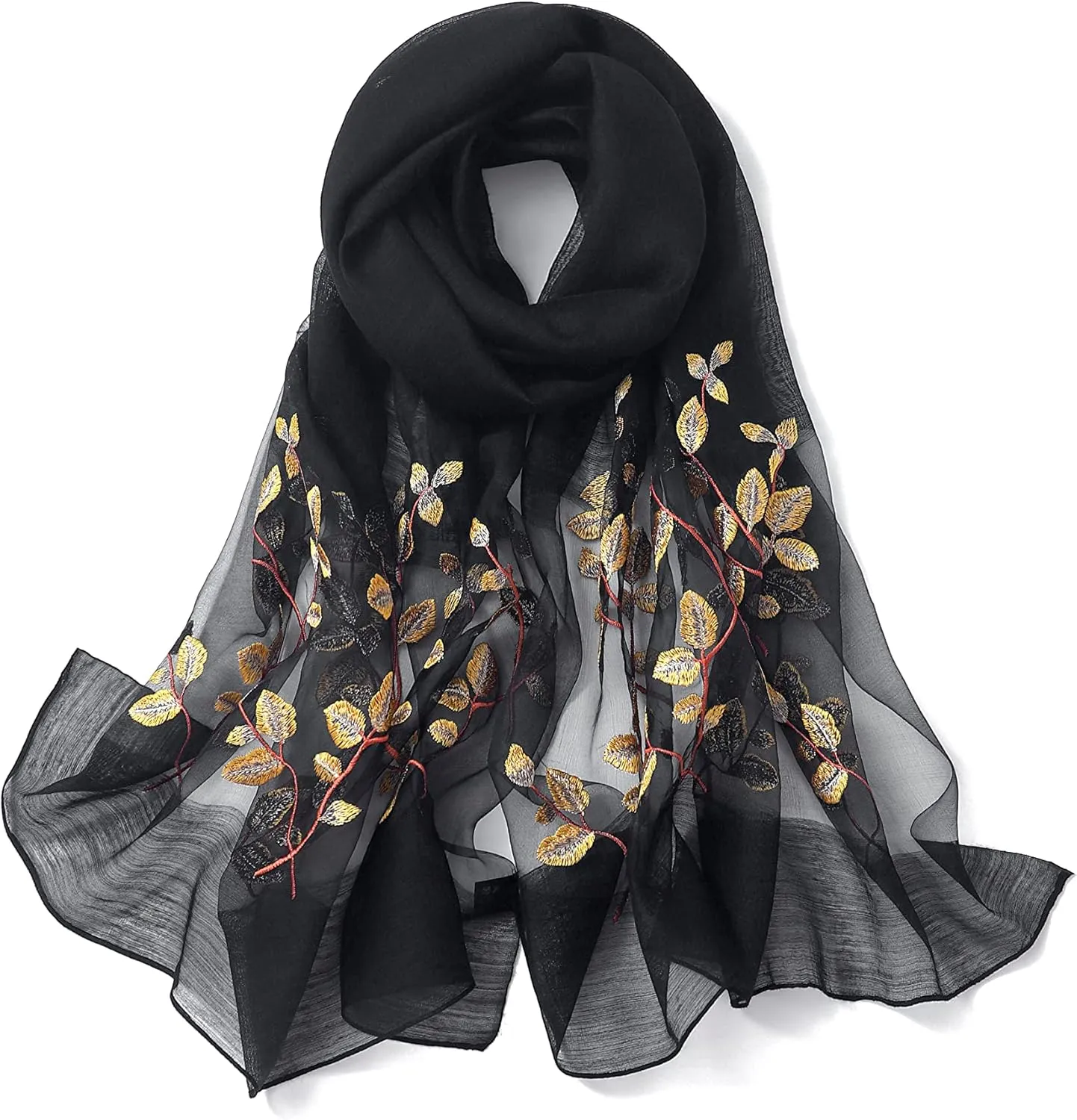 STARWHISPER Women Silk & Wool Long and Large Scarf Shawl Wrap For Evening Dress
