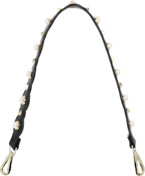 STOBOK 1pc Pearl Handbag Strap Handbag Belt Texture Mats for Clay Pearl Purses for Wrist Wallet Leather Bag Strap Womens Wide Shoulder Straps Miss Semi-Precious Stones Genuine Leather