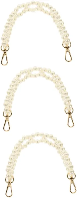 STOBOK 3pcs Shoulder Bag Chain Pearl Chain for Bag Imitation Pearl Strands Handbag Replacement