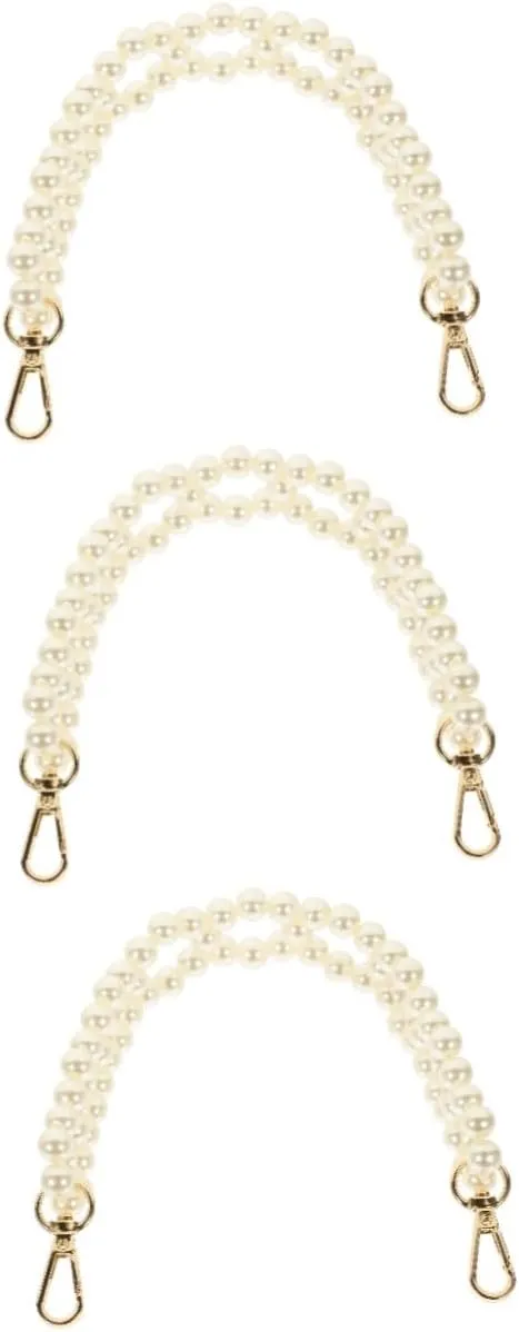 STOBOK 3pcs Shoulder Bag Chain Pearl Chain for Bag Imitation Pearl Strands Handbag Replacement