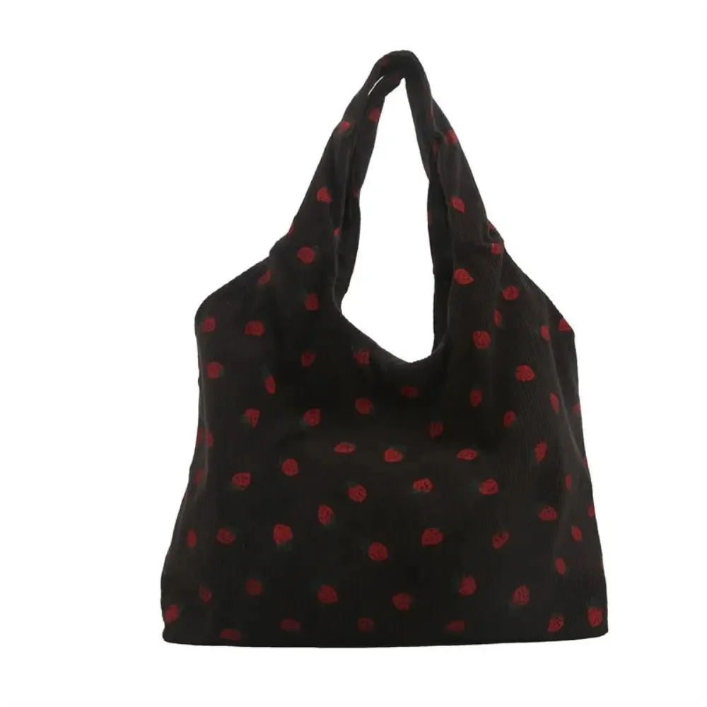 Strawberry Dream Tote 🍓✨ - Adorable Square Corduroy Bag for Stylish Girls! 🌸💖