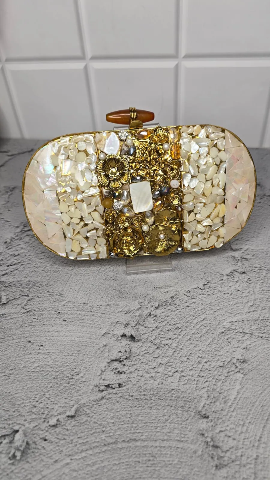 Stylish Satin Digital Print Sqaure Box Clutch for Women & Girls
