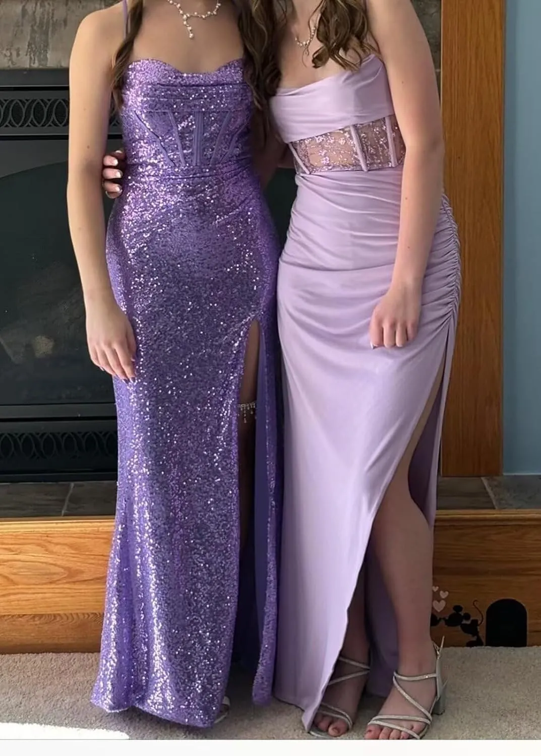 Sukleet Women's Sequin Corset Prom Dresses for Women 2025 Mermaid Formal Evening Party Gowns