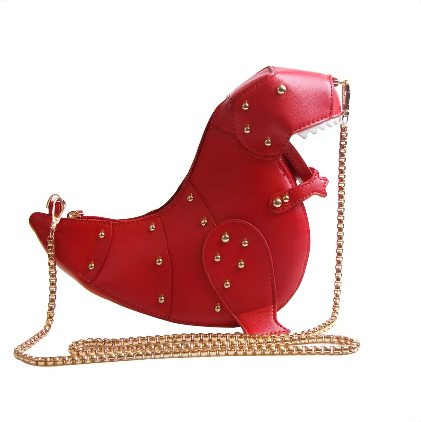SUKUTU Upgrade Dinosaur Shape PU Leather Rivet Purses for Women, New Girls Crossbody Purses Shoulder Bag