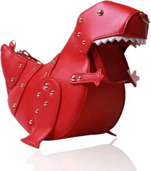 SUKUTU Upgrade Dinosaur Shape PU Leather Rivet Purses for Women, New Girls Crossbody Purses Shoulder Bag