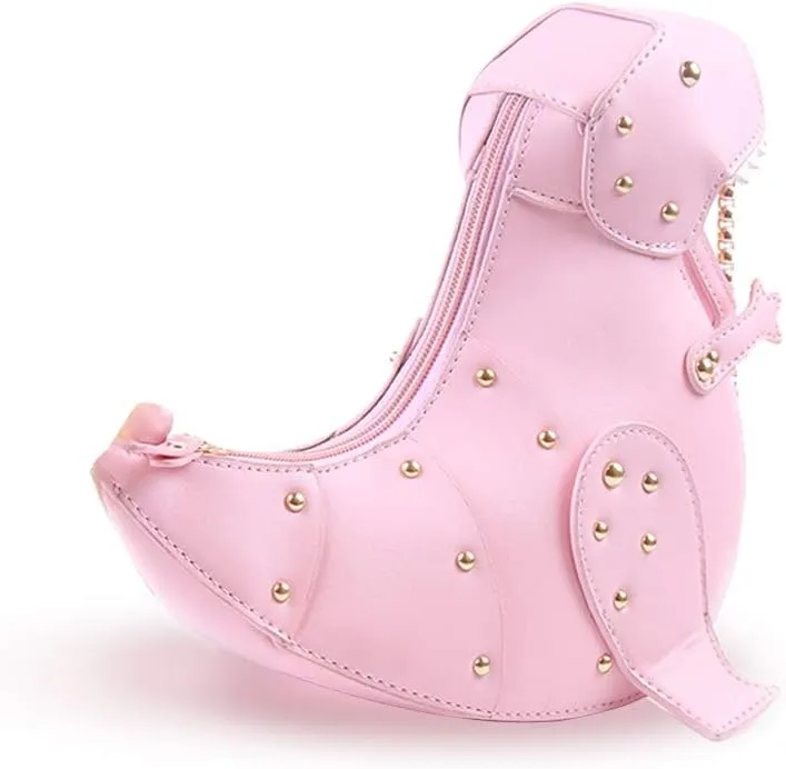 SUKUTU Upgrade Dinosaur Shape PU Leather Rivet Purses for Women, New Girls Crossbody Purses Shoulder Bag