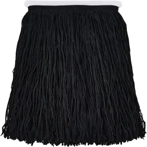 SUPERFINDINGS 2M PU Leather Suede Fringe Trim Black Tassel Trim Double Side Leather Sewing Tassel Fringe for DIY Craft Skirt Dress Curtain Clothing Handbag Sewing