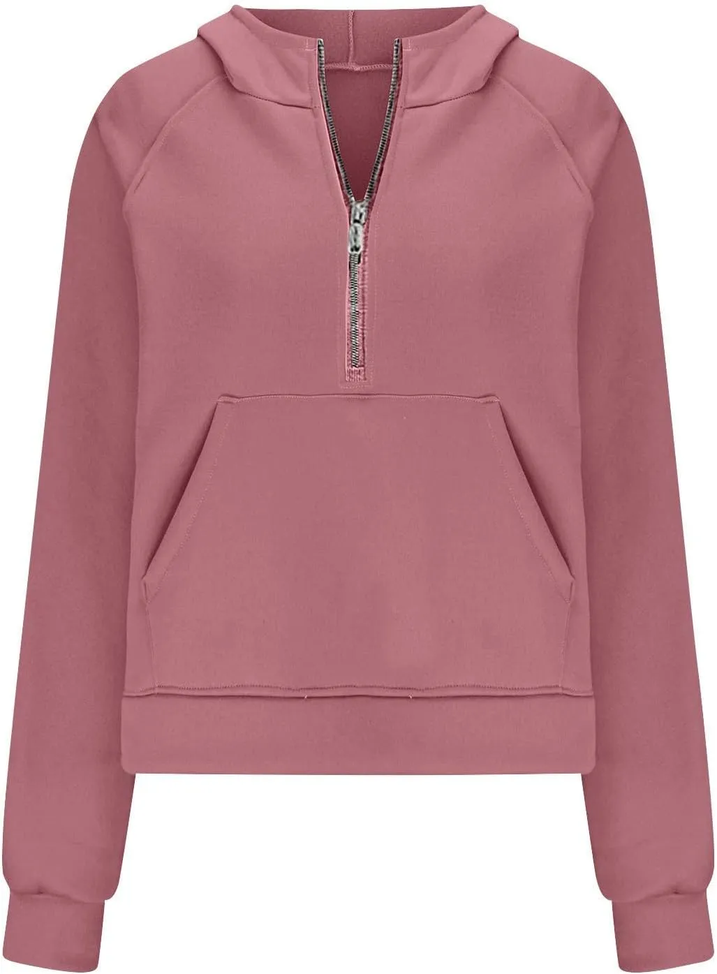 Sweatshirt For Women 1/2 Zipper Long Sleeve Crop Sweatshirts Loose Casual Fashion Y2K Clothes with Pocket