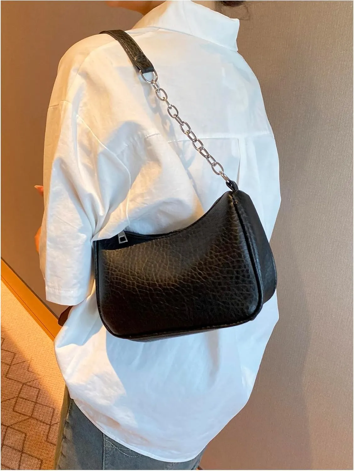 SweatyRocks Women's Vintage Shoulder Bag Top Handle Leather Purses with Zipper Closure