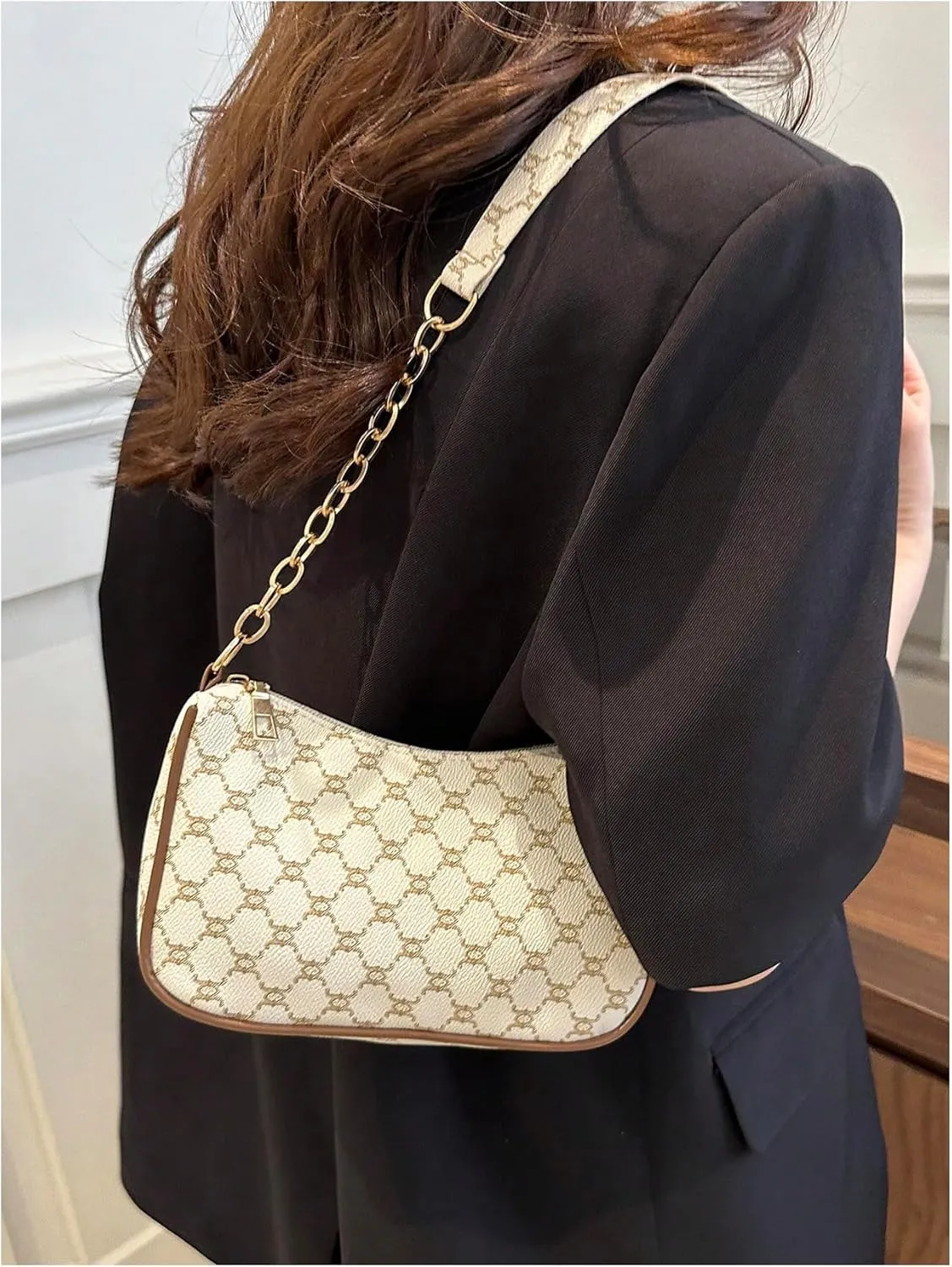 SweatyRocks Women's Vintage Shoulder Bag Top Handle Leather Purses with Zipper Closure