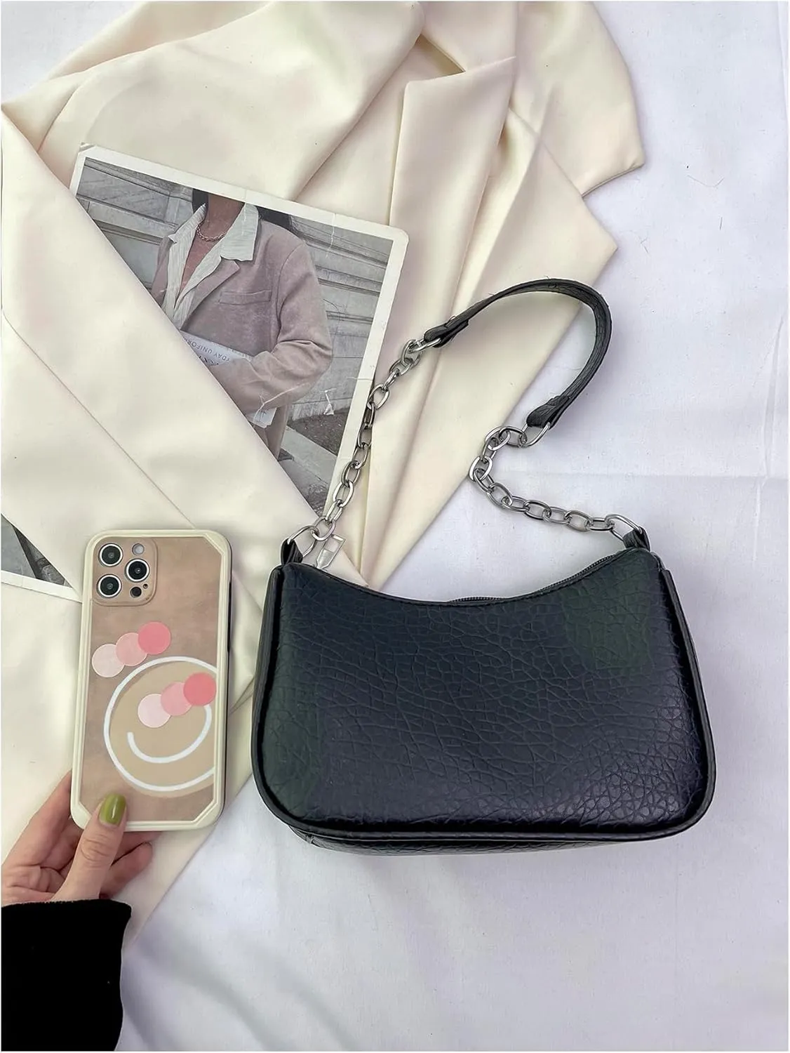 SweatyRocks Women's Vintage Shoulder Bag Top Handle Leather Purses with Zipper Closure