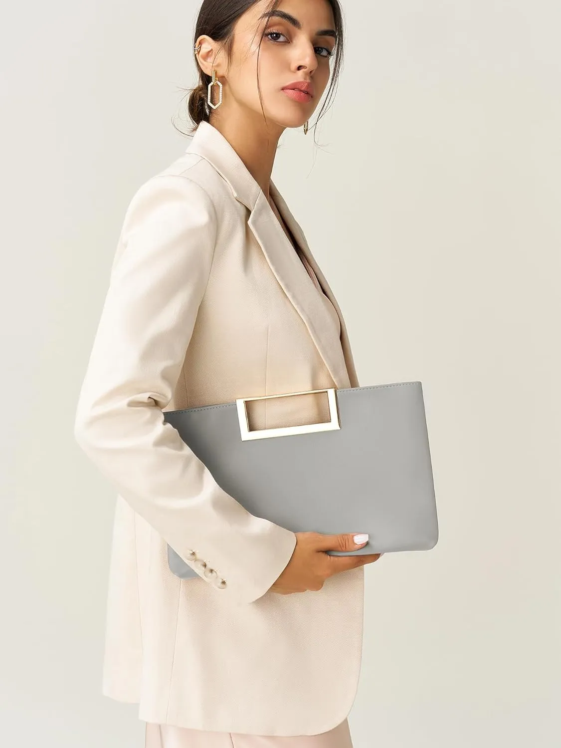 SWEETV Clutch Purses for Women Evening Formal, Fashion PU Leather Purse for Prom, Cocktail, and Wedding,Nina