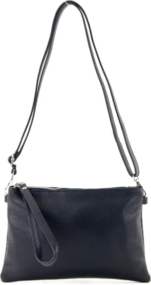 T186 - Italian clutch shoulder bag leather medium