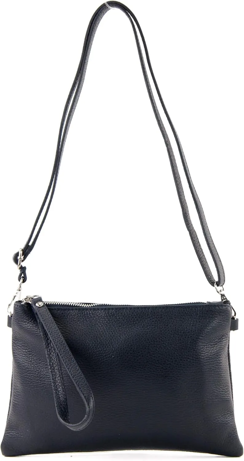 T186 - Italian clutch shoulder bag leather medium