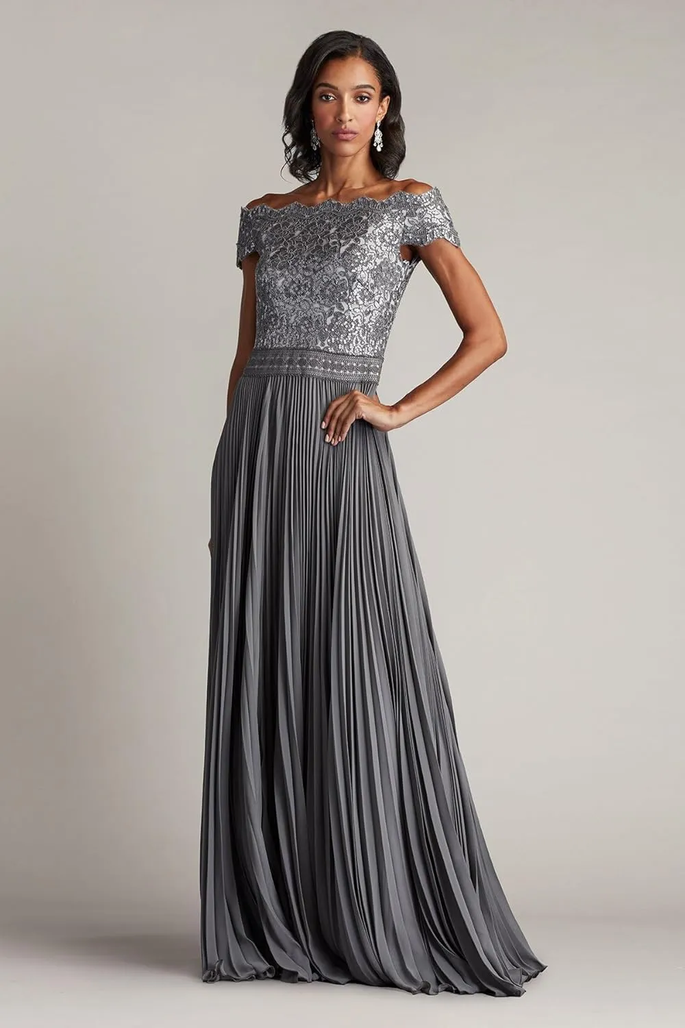 Tadashi Shoji Bode Sequin Embroidered Lace and Tulle Gown