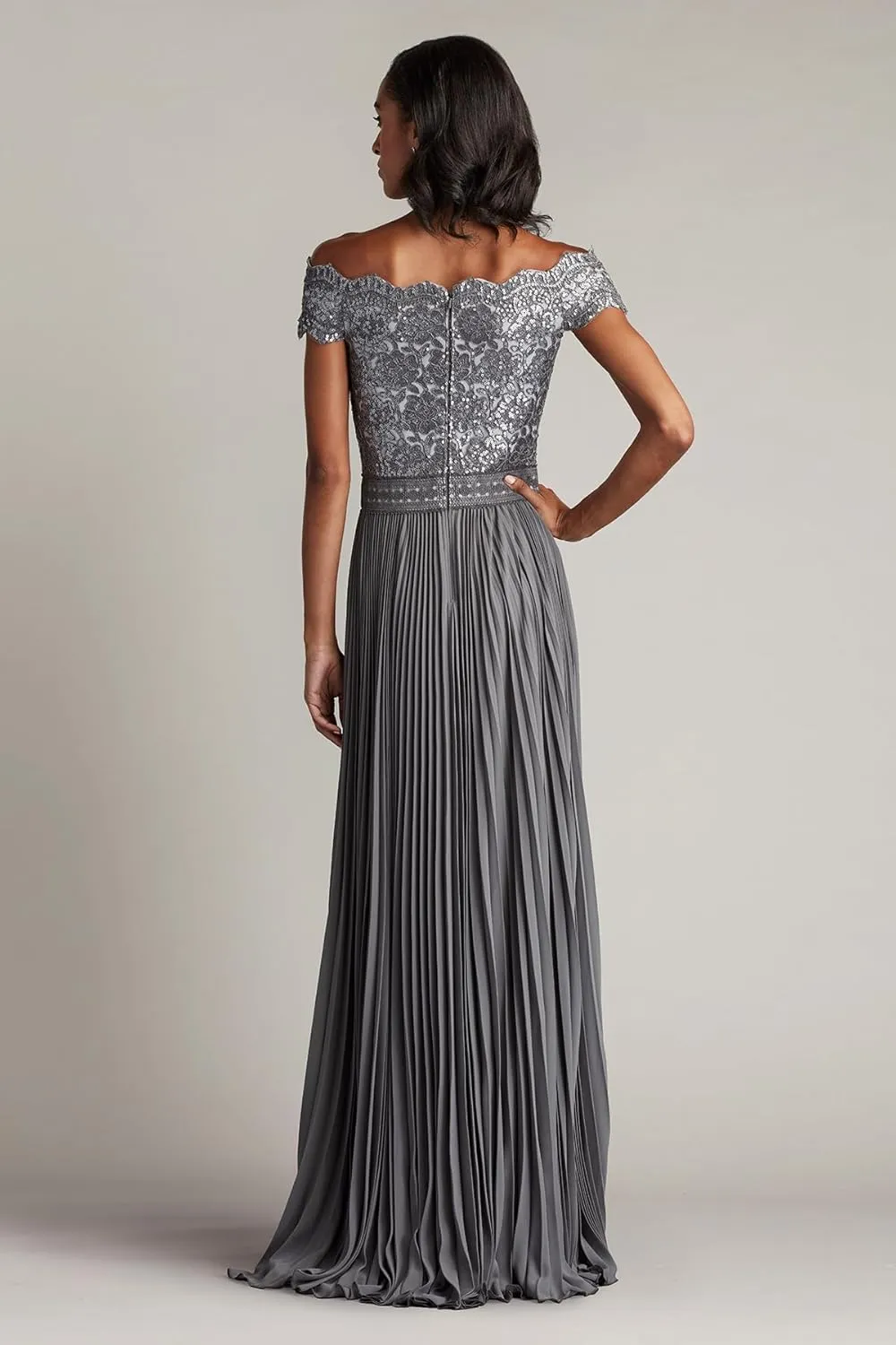 Tadashi Shoji Bode Sequin Embroidered Lace and Tulle Gown