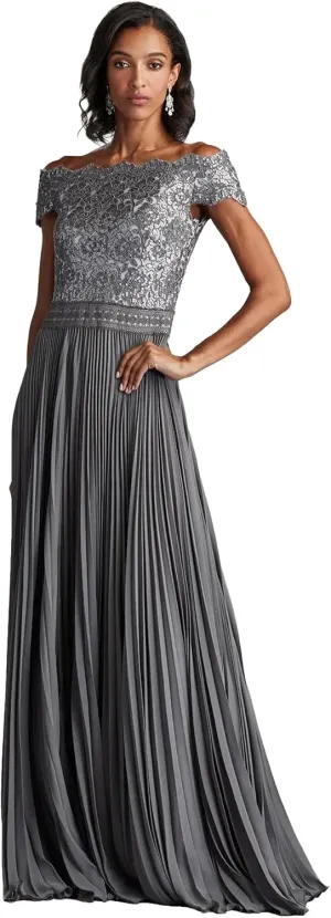 Tadashi Shoji Bode Sequin Embroidered Lace and Tulle Gown