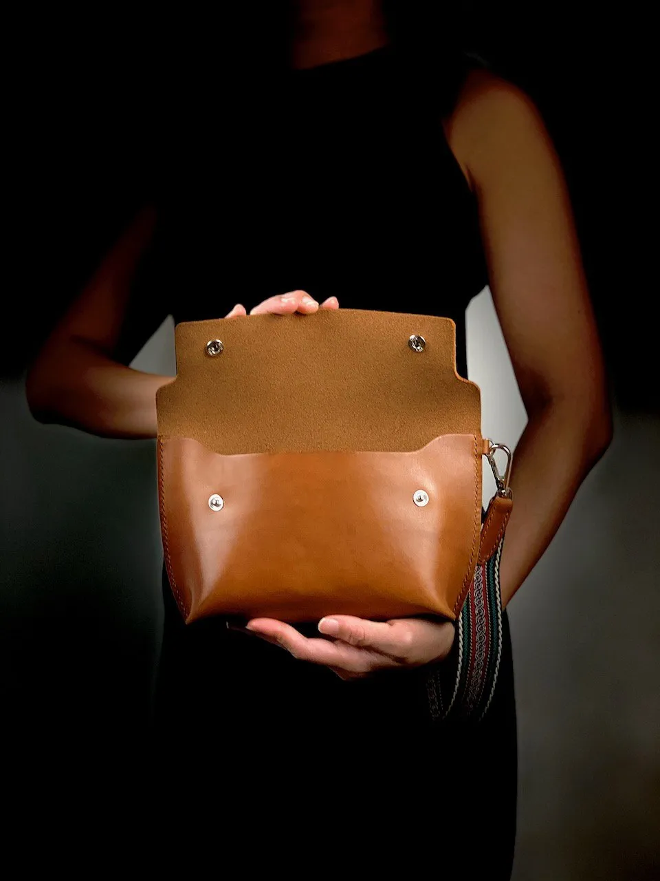 Tapered Clutch Purse with Hand Strap - Handcrafted by J Tanner