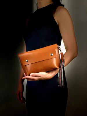 Tapered Clutch Purse with Hand Strap - Handcrafted by J Tanner