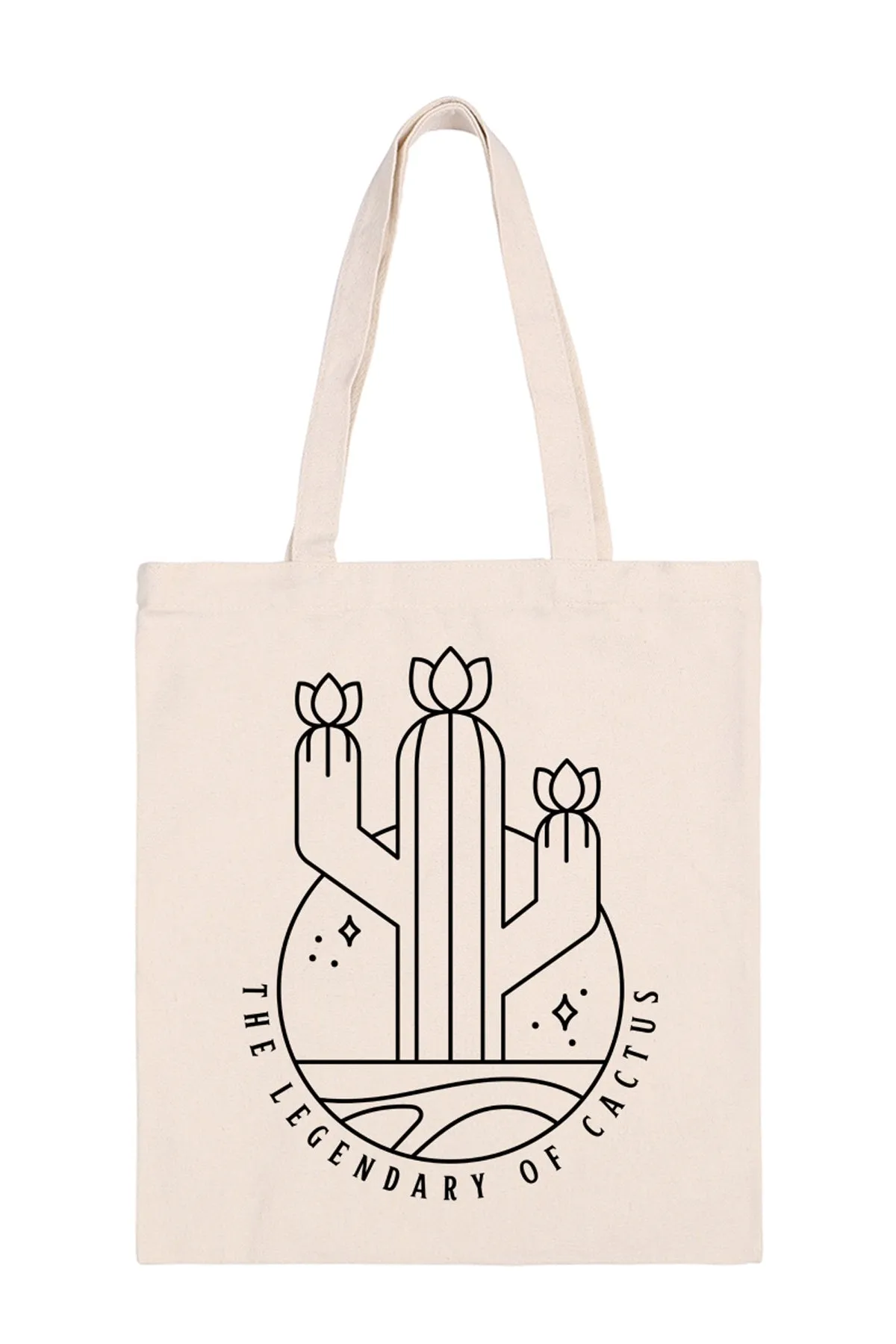 The Legendary of Cactus Print Minimalist Fashion Tote Bag - Pack of 6