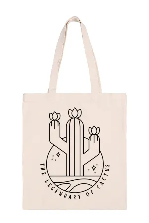 The Legendary of Cactus Print Minimalist Fashion Tote Bag - Pack of 6