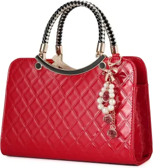 TIBES Shiny Patent Leather Women Purses Satchel Handbags Ladies Fashion Top Handle Handbags Crossbody Shoulder Bags