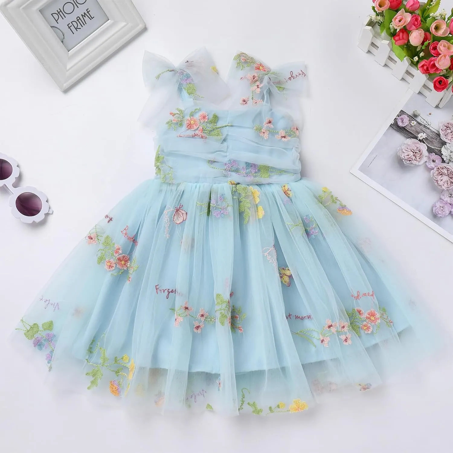 Toddler Baby Tutu Dress Sleeveless Tulle Dress First Birthday Cake Smash Pageant Clothes for Photo Shoot