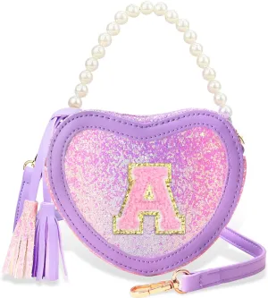 Toddler Girl Gifts for Kids Purse - Girls Heart Purse Girls Crossbody Bag Toddler Purse for Birthday Gift Purple A