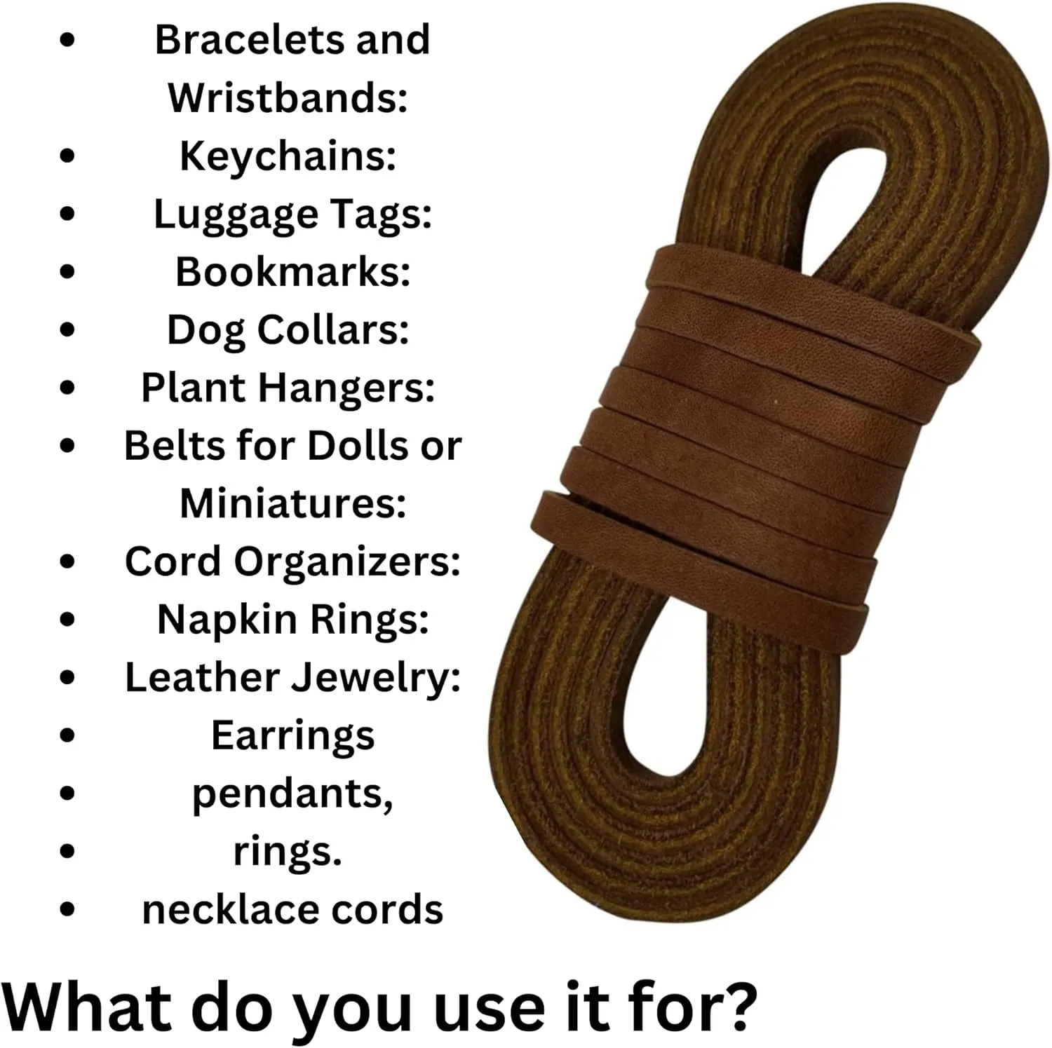 TOFL Leather Straps | 2 Pieces | 72 Inches Long | 1/4 Inch Wide | 1/8 Inch Thick | Baseball and Softball Mitt and Glove Lace, Jewelry, Hanging Pictures, Shelves, Decorating Furniture | Medium Brown