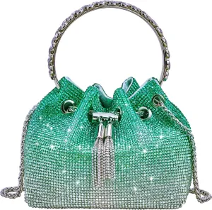 TOPALL Upgrade Rhinestone Evening Bag Bling Purse Sparkly Diamond Silver Clutch Purses for Women Party Club Wedding Prom