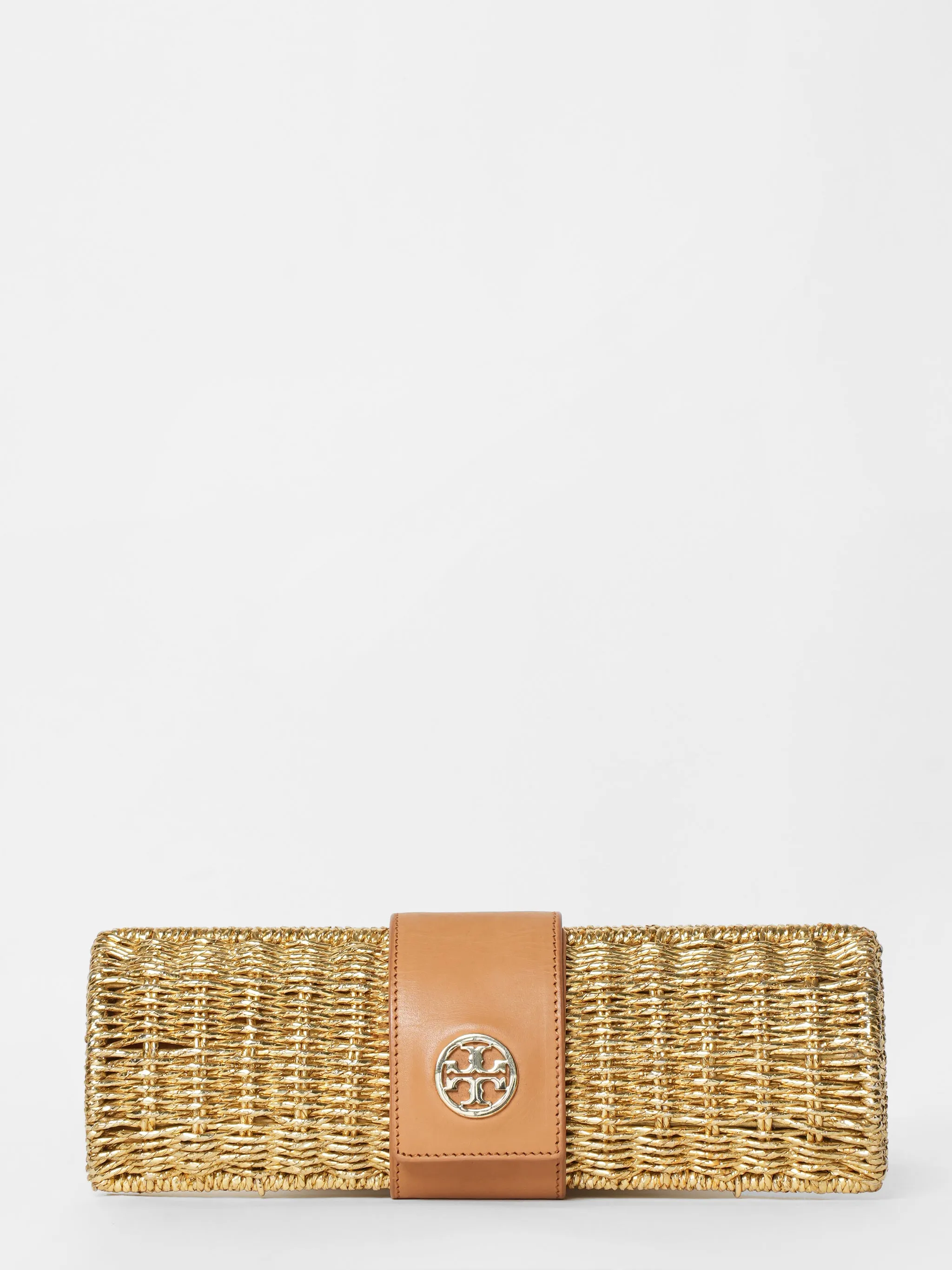 Tory Burch Gold Straw Bag