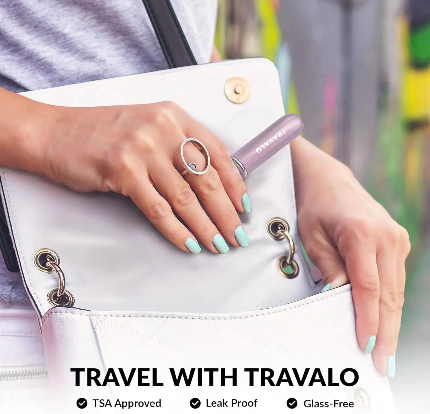 Travalo Bijoux Oval Perfume Atomizer - Leak-Proof and TSA Approved for Air Travel - Reusable Airtight Easy Fill Mini Pump Sprayer - Lightweight Portable - Crystal-Like Outer Shell - Red 0.17oz