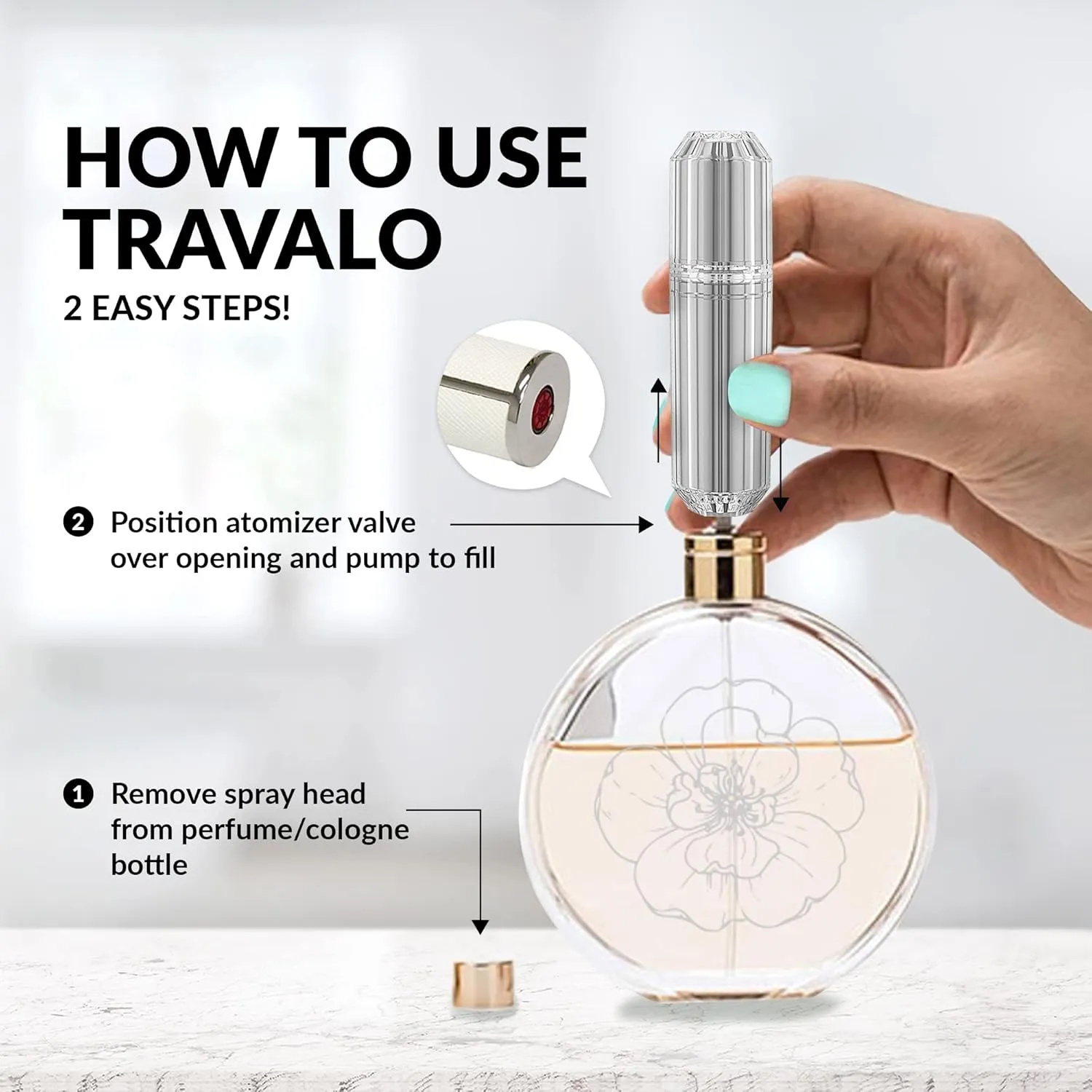 Travalo Bijoux Oval Perfume Atomizer - Leak-Proof and TSA Approved for Air Travel - Reusable Airtight Easy Fill Mini Pump Sprayer - Lightweight Portable - Crystal-Like Outer Shell - Red 0.17oz