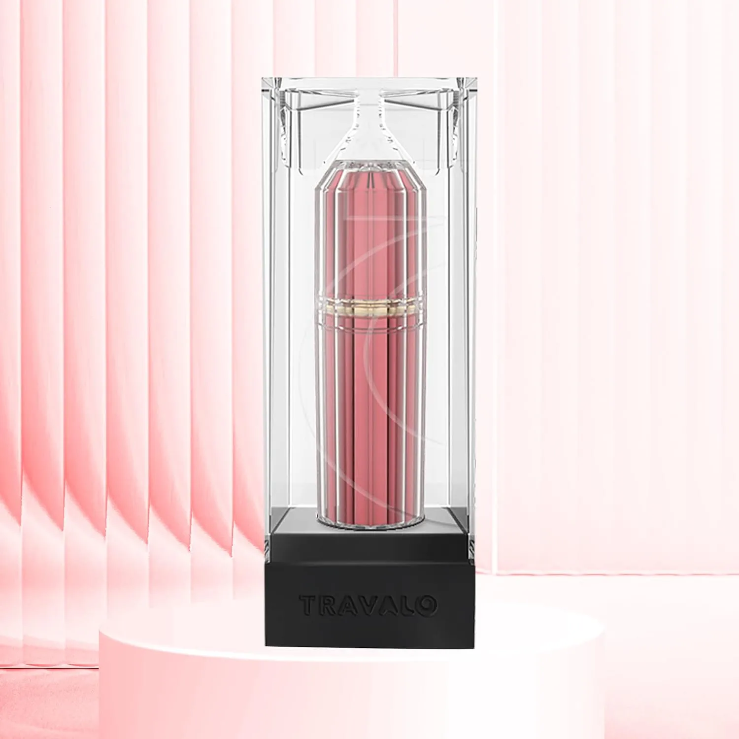 Travalo Bijoux Oval Perfume Atomizer - Leak-Proof and TSA Approved for Air Travel - Reusable Airtight Easy Fill Mini Pump Sprayer - Lightweight Portable - Crystal-Like Outer Shell - Red 0.17oz