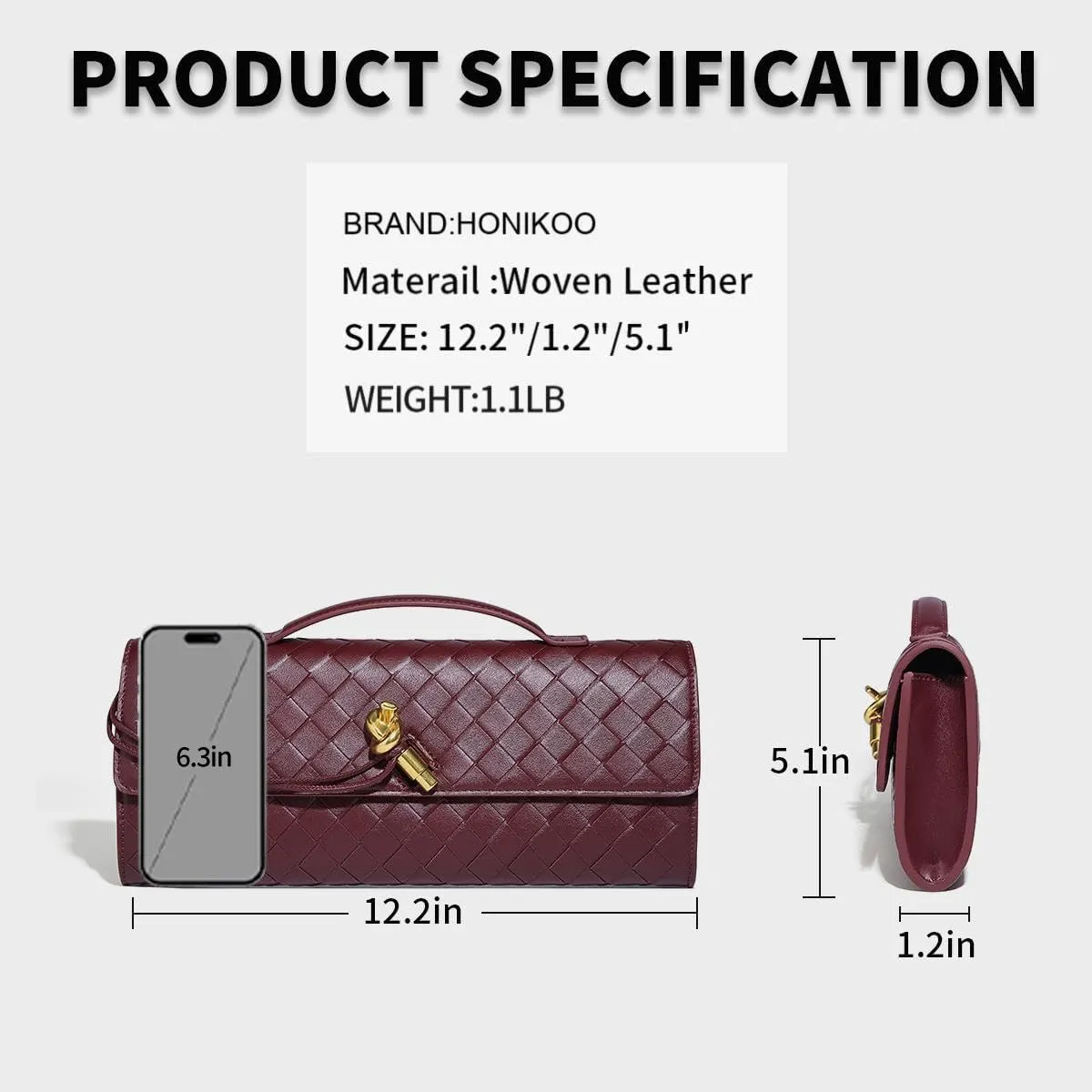 Trendy Woven Evening Clutch Purses for Women Evening Bags Handbags PU Leather Purse with Removable Shoulder Strap Bag