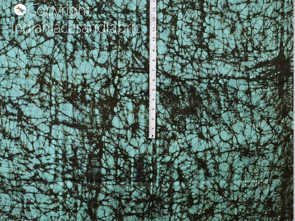 Turquoise Indian Soft Batik Print Pure Silk Fabric By The Yard Wedding Dresses Bridesmaids Costumes Party Dresses Pillows Covers Drapery