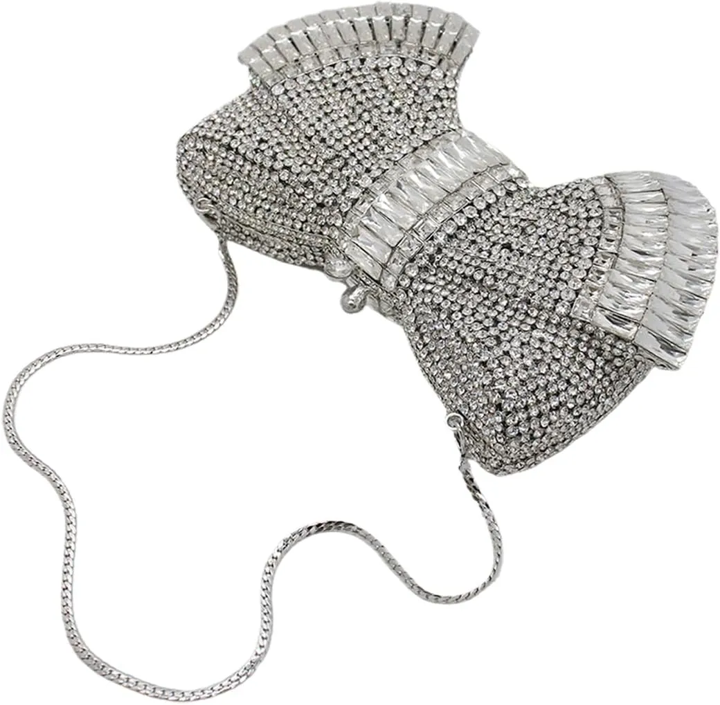 UMREN Women’s Elegant Butterfly Rhinestone Evening Bags Luxury Crystal Clutch Wedding Party Cocktail Handbag Purse
