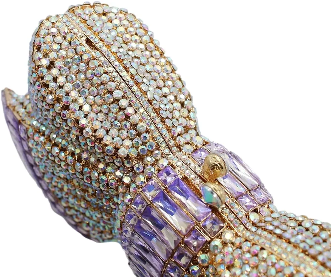UMREN Women’s Elegant Butterfly Rhinestone Evening Bags Luxury Crystal Clutch Wedding Party Cocktail Handbag Purse