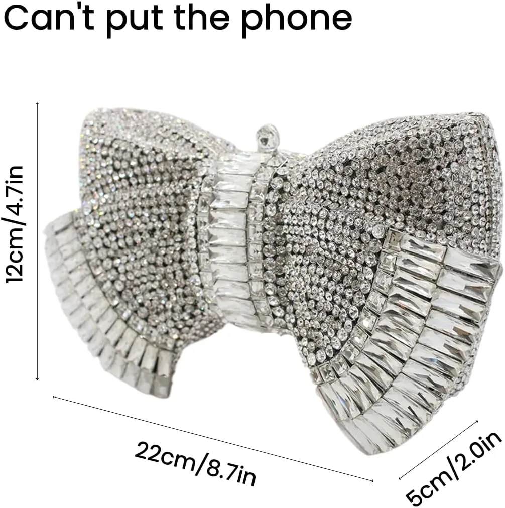 UMREN Women’s Elegant Butterfly Rhinestone Evening Bags Luxury Crystal Clutch Wedding Party Cocktail Handbag Purse