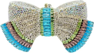 UMREN Women’s Elegant Butterfly Rhinestone Evening Bags Luxury Crystal Clutch Wedding Party Cocktail Handbag Purse