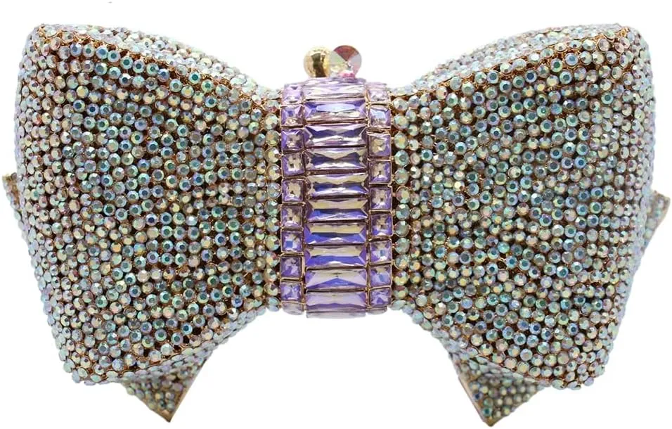 UMREN Women’s Elegant Butterfly Rhinestone Evening Bags Luxury Crystal Clutch Wedding Party Cocktail Handbag Purse