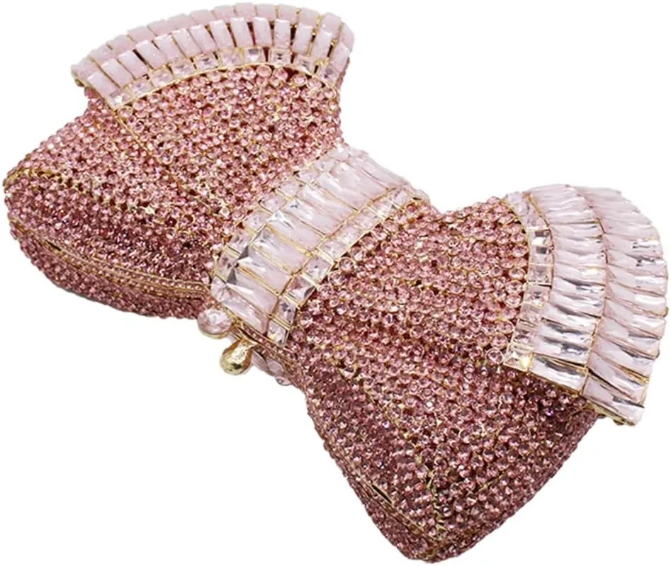 UMREN Women’s Elegant Butterfly Rhinestone Evening Bags Luxury Crystal Clutch Wedding Party Cocktail Handbag Purse