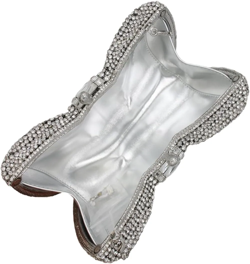UMREN Women’s Elegant Butterfly Rhinestone Evening Bags Luxury Crystal Clutch Wedding Party Cocktail Handbag Purse