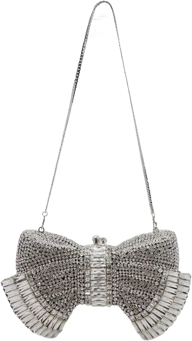 UMREN Women’s Elegant Butterfly Rhinestone Evening Bags Luxury Crystal Clutch Wedding Party Cocktail Handbag Purse